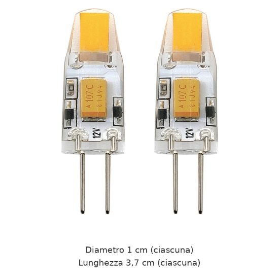 Eglo set 2 lampadine led g4 2x2w 2700k trasparenti dimmerabili 12v