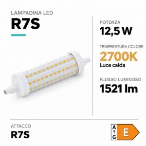 Eglo lampadina led r7s 12,5w 2700k 11,8cm trasparente dimmerabile