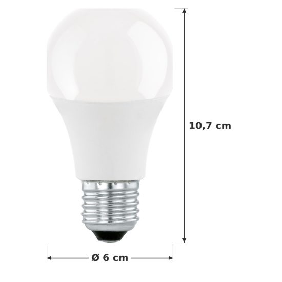 Eglo lampadina led e27 8w 3000k a goccia opalina step dimming