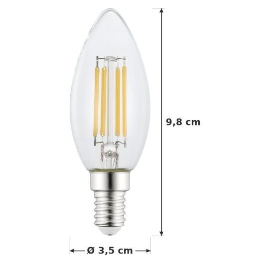 Eglo lampadina led e14 4,5w 2700k a candela trasparente step dimming