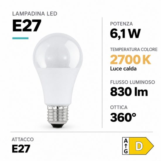 Eglo lampadina led e27 6,1w 2700k a goccia opalina da esterno con sensore di movimento