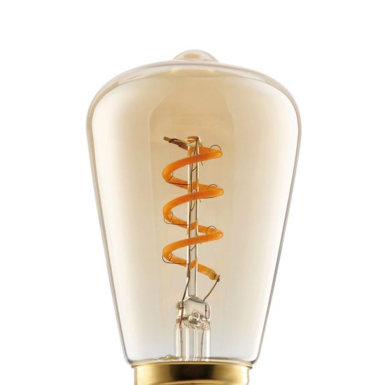 Eglo lampadina led e27 4w 2000k a oliva ambrata 4,8cm con filamento a spirale dimmerabile