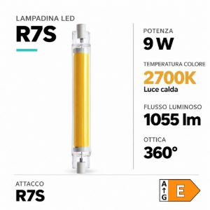 Eglo lampadina led r7s 9w 2700k 11,8cm trasparente