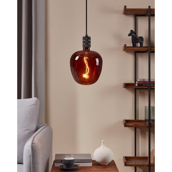 Eglo lampadina led e27 4w 2000k a globo color cognac 19cm dimmerabile