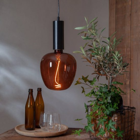 Eglo lampadina led e27 4w 2000k a globo color cognac 19cm dimmerabile