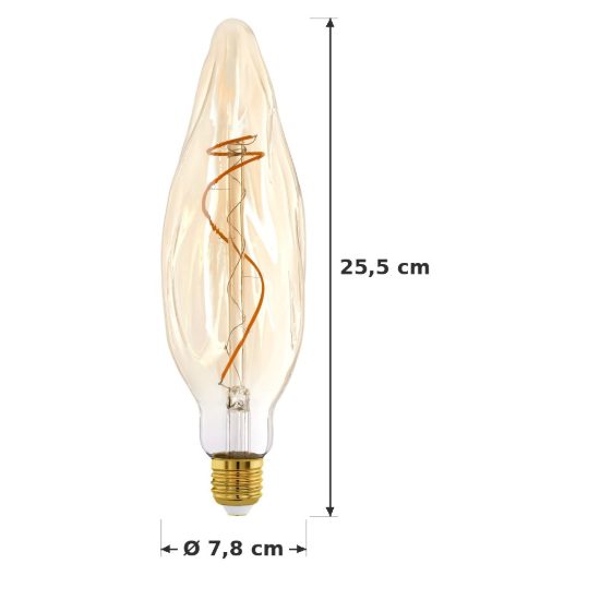 Eglo lampadina led e27 4w 2100k a candela ambrata 7,8cm dimmerabile
