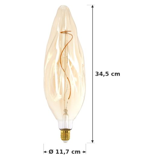 Eglo lampadina led e27 4w 2100k a candela ambrata 11,7cm dimmerabile