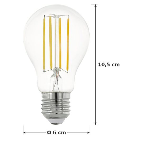 Eglo lampadina led e27 9w 2700k a goccia trasparente a filamento dimmerabile