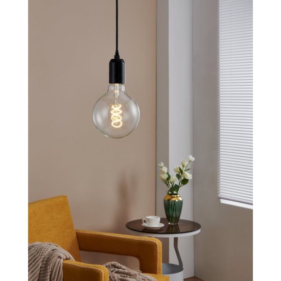 Eglo lampadina led e27 7,3w 2700k a globo trasparente 12,5cm con filamento a spirale