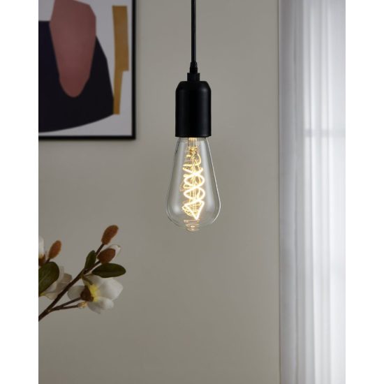 Eglo lampadina led e27 7,3w 2700k a oliva trasparente 6,4cm con filamento a spirale