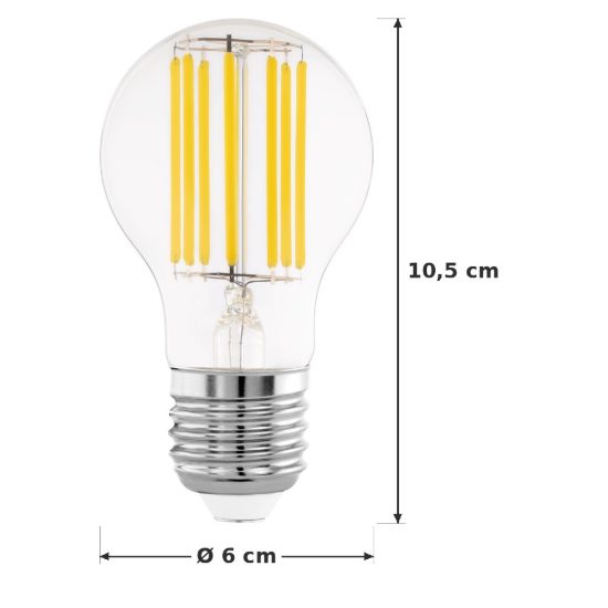Eglo lampadina led e27 7w 3000k a goccia trasparente