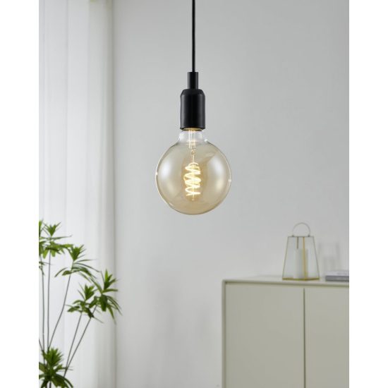 Eglo lampadina led e27 8w 2700k a globo ambrata 12,5cm con filamento a spirale dimmerabile
