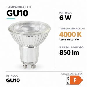 Eglo lampadina led gu10 6w 4000k a riflettore satinata dimmerabile
