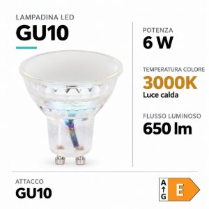 Eglo lampadina led gu10 6w 3000k a riflettore satinata