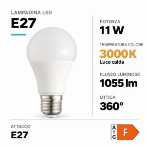 Eglo lampadina led e27 11w 3000k a goccia opalina