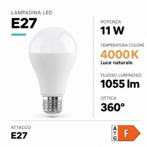Eglo lampadina led e27 11w 4000k a goccia opalina