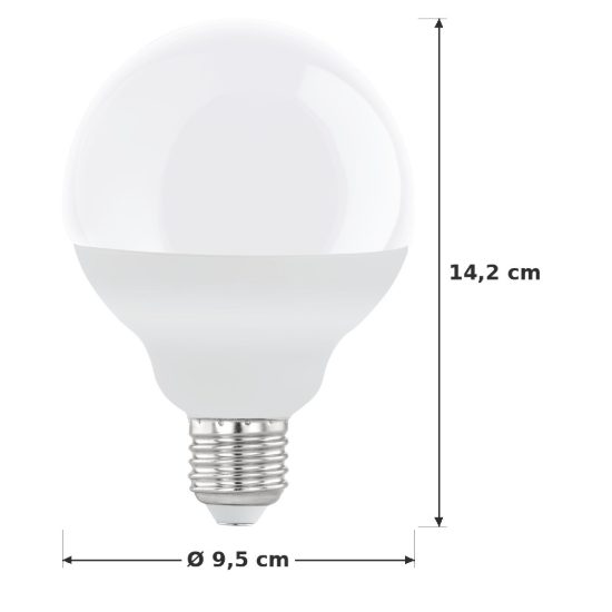 Eglo lampadina led e27 8,8w 3000k a globo opalina