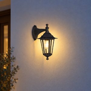 Eglo laterna 4 applique da esterno 16,5cm ip44 classica a lanterna verso il basso nera