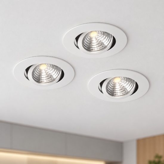 Eglo saliceto set 3 faretti da incasso per cartongesso orientabili led 19,2w 4000k bianco