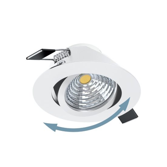 Eglo saliceto set 3 faretti da incasso per cartongesso orientabili led 19,2w 4000k bianco