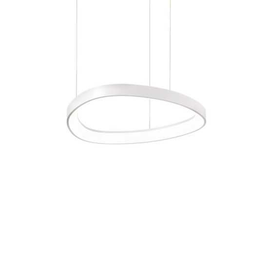 Ideal lux gemini lampadario a sospensione led 36w 2700k 42,5cm per sala da pranzo moderno bianco