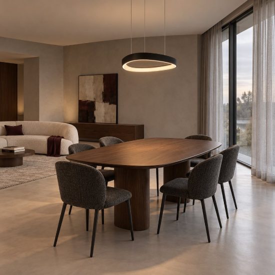 Ideal lux gemini lampadario a sospensione led 36w 2700k 42,5cm per sala da pranzo moderno nero
