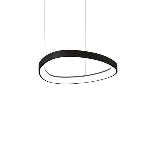 Ideal lux gemini lampadario a sospensione led 36w 2700k 42,5cm per sala da pranzo moderno nero
