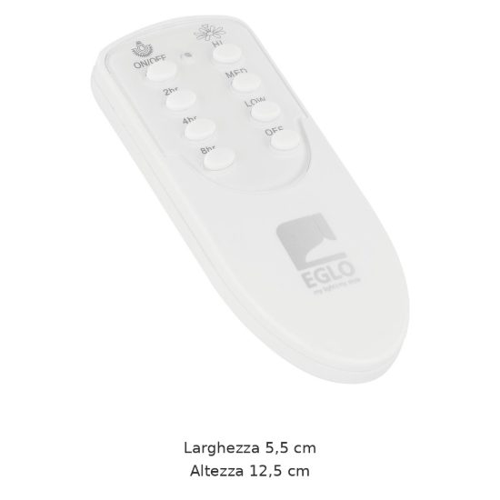Eglo telecomando per ventilatori da soffitto 3 velocità con timer 12,5cm bianco