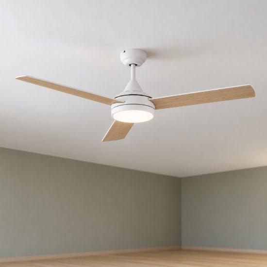 Eglo sesimbra ventilatore da soffitto con luce led 19w 3000k 5000k 132cm con telecomando bianco oltre 20 mq