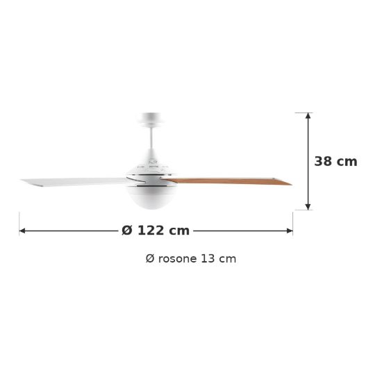 Eglo varadero ventilatore da soffitto con luci 122cm con telecomando bianco oltre 20 mq