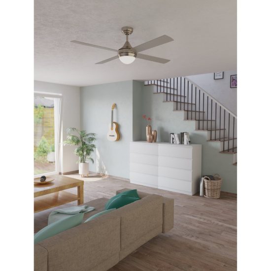 Eglo varadero ventilatore da soffitto con luci 122cm con telecomando nichel oltre 20 mq