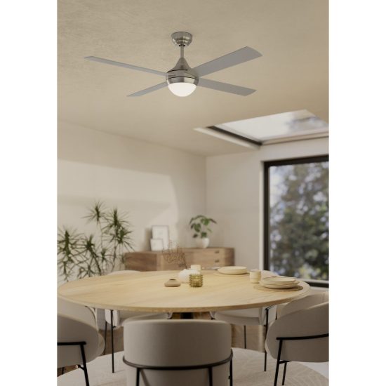 Eglo varadero ventilatore da soffitto con luci 122cm con telecomando nichel oltre 20 mq