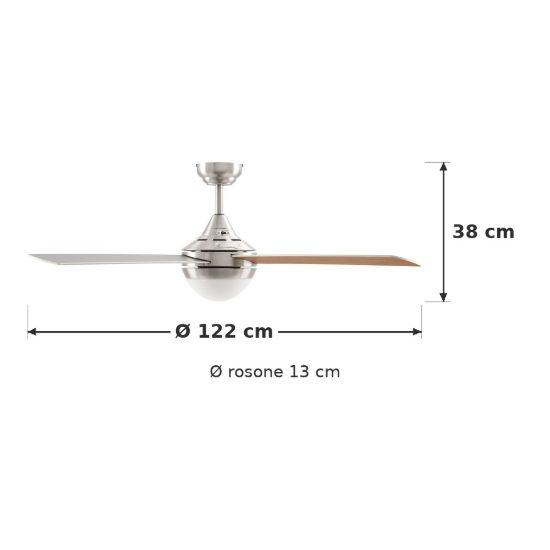 Eglo varadero ventilatore da soffitto con luci 122cm con telecomando nichel oltre 20 mq