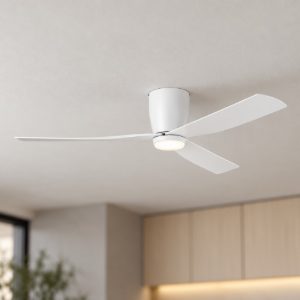 Eglo lerici ventilatore da soffitto dc con luce led 12w 3000k 5000k 132cm con telecomando bianco oltre 20 mq