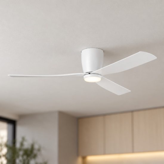 Eglo lerici ventilatore da soffitto dc con luce led 12w 3000k 5000k 132cm con telecomando bianco oltre 20 mq