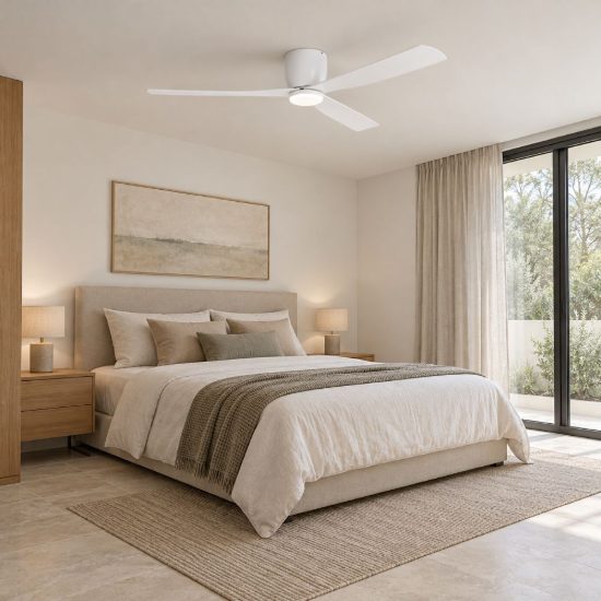 Eglo lerici ventilatore da soffitto dc con luce led 12w 3000k 5000k 132cm con telecomando bianco oltre 20 mq