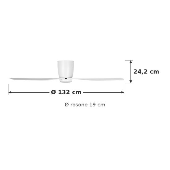Eglo lerici ventilatore da soffitto dc con luce led 12w 3000k 5000k 132cm con telecomando bianco oltre 20 mq