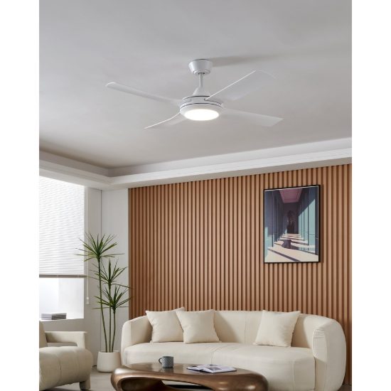 Eglo bondi 1 ventilatore da soffitto con luce led 20w 3000k 5000k 122cm con telecomando bianco oltre 20 mq