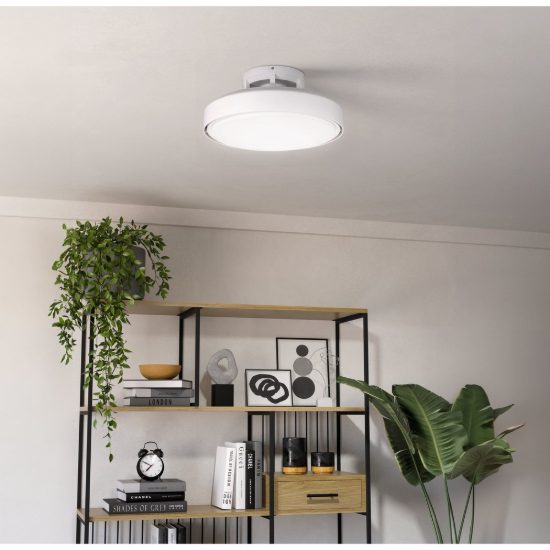 Eglo morenci ventilatore dc a plafoniera led 45,9w 2700k 6500k 48cm con telecomando bianco fino a 20 mq