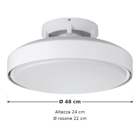 Eglo morenci ventilatore dc a plafoniera led 45,9w 2700k 6500k 48cm con telecomando bianco fino a 20 mq