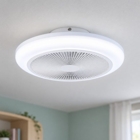 Eglo sayulita 1 ventilatore dc a plafoniera led 25,3w 2700-6500k 46cm con telecomando bianco fino a 20 mq