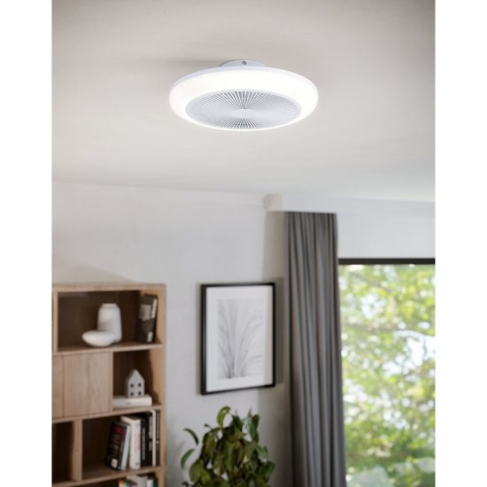 Eglo sayulita 1 ventilatore dc a plafoniera led 25,3w 2700-6500k 46cm con telecomando bianco fino a 20 mq