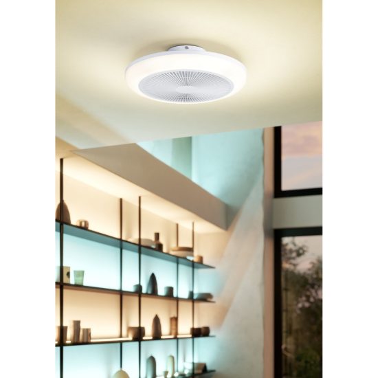 Eglo sayulita 1 ventilatore dc a plafoniera led 25,3w 2700-6500k 46cm con telecomando bianco fino a 20 mq