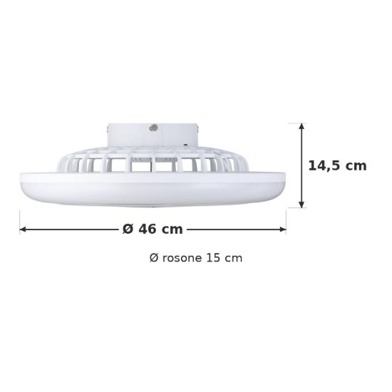 Eglo sayulita 1 ventilatore dc a plafoniera led 25,3w 2700-6500k 46cm con telecomando bianco fino a 20 mq