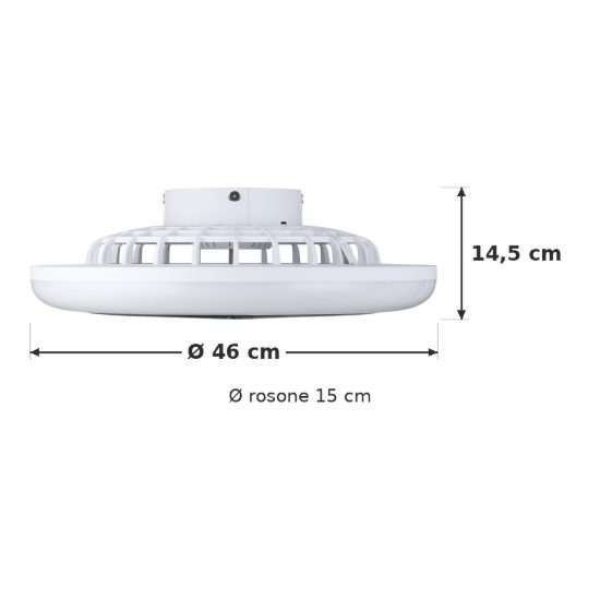 Eglo sayulita 1 ventilatore dc a plafoniera led 25,3w 2700-6500k 46cm con telecomando bianco e nero fino a 20 mq