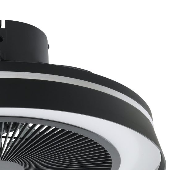 Eglo vallonia 1 ventilatore dc a plafoniera led 31,7w rgb 2700k 6500k 48cm con telecomando nero fino a 20 mq