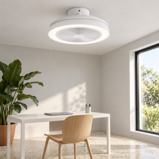 Eglo vallonia 1 ventilatore dc a plafoniera led 31,7w rgb 2700k 6500k 48cm con telecomando bianco fino a 20 mq
