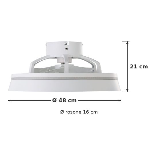 Eglo vallonia 1 ventilatore dc a plafoniera led 31,7w rgb 2700k 6500k 48cm con telecomando bianco fino a 20 mq