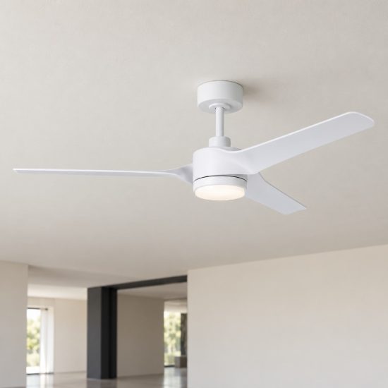 Eglo orcutt ventilatore da soffitto dc con luce led 16,5w 3000k 5000k 132cm con telecomando bianco fino a 20 mq