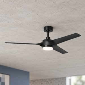 Eglo orcutt ventilatore da soffitto dc con luce led 16,5w 3000k 5000k 132cm con telecomando nero fino a 20 mq